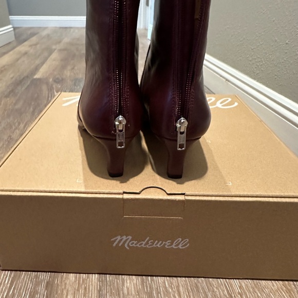 Madewell Deep Red Leather Ankle Boots - Picture 4 of 6